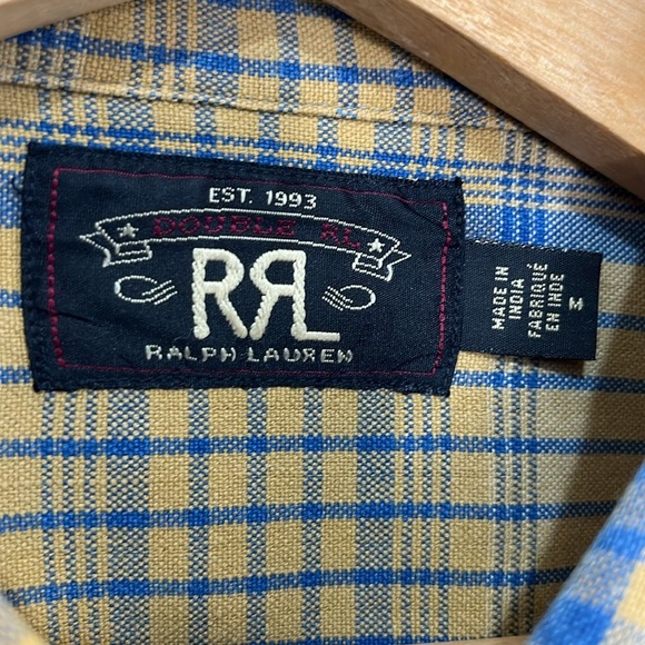 Ralph Lauren Double RL RRL Work Shirt Mens Size M Button Down Cotton Check Plaid - Picture 3 of 14